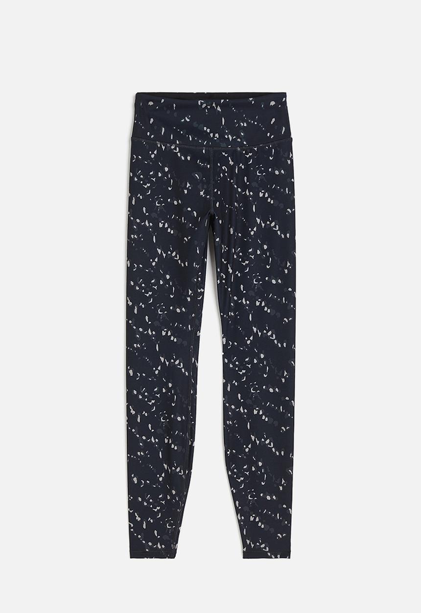 H&M - High waist sports tights - black/patterned