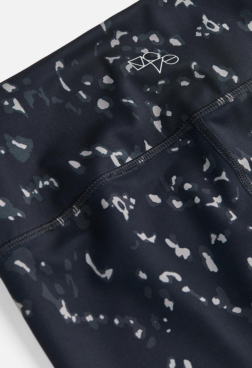 H&M - High waist sports tights - black/patterned