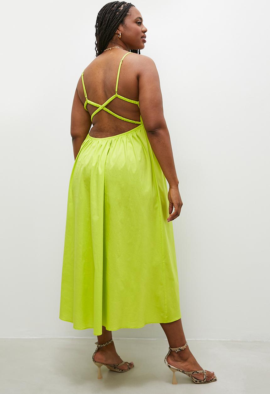 Superbalist - Strappy babydoll maxi with back tie detail - lime