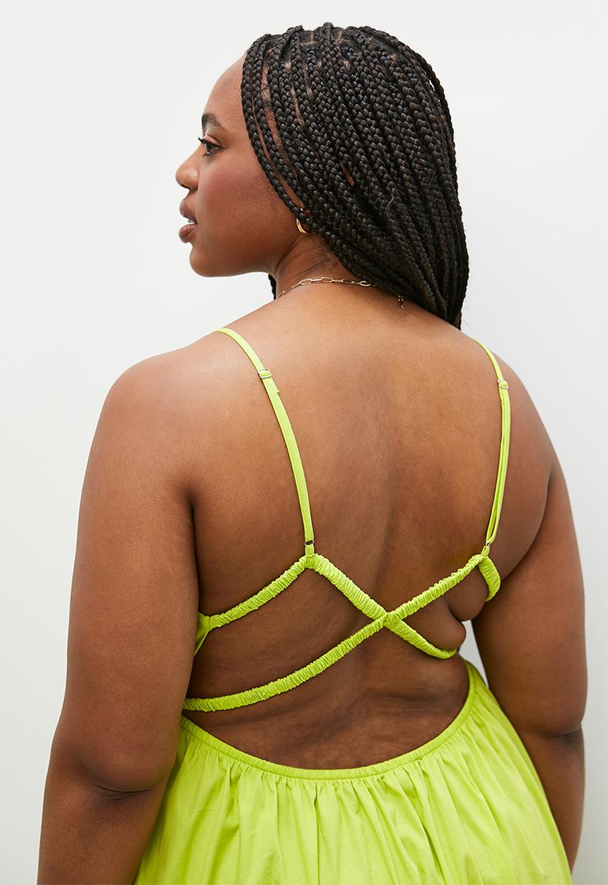Superbalist - Strappy babydoll maxi with back tie detail - lime