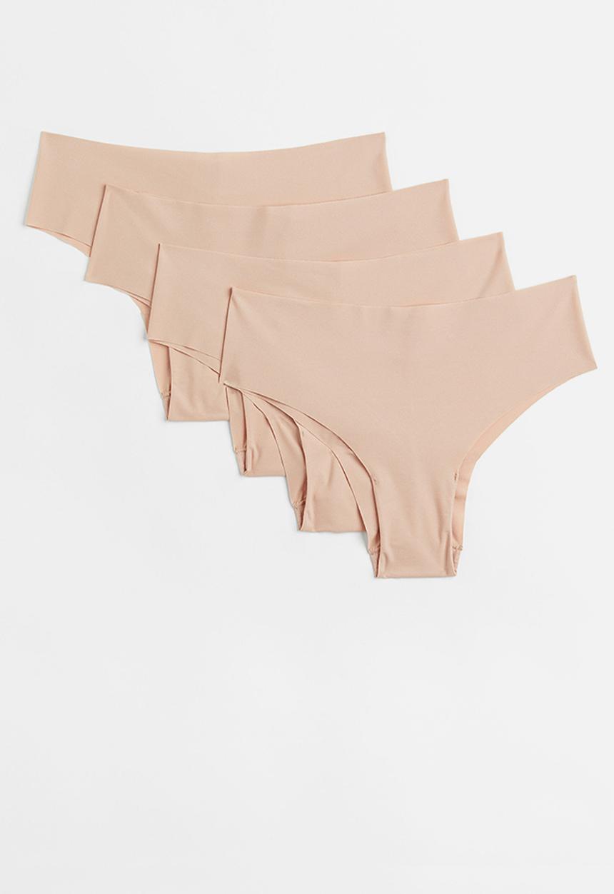 H&M - 4 Pack invisible hipster briefs - beige