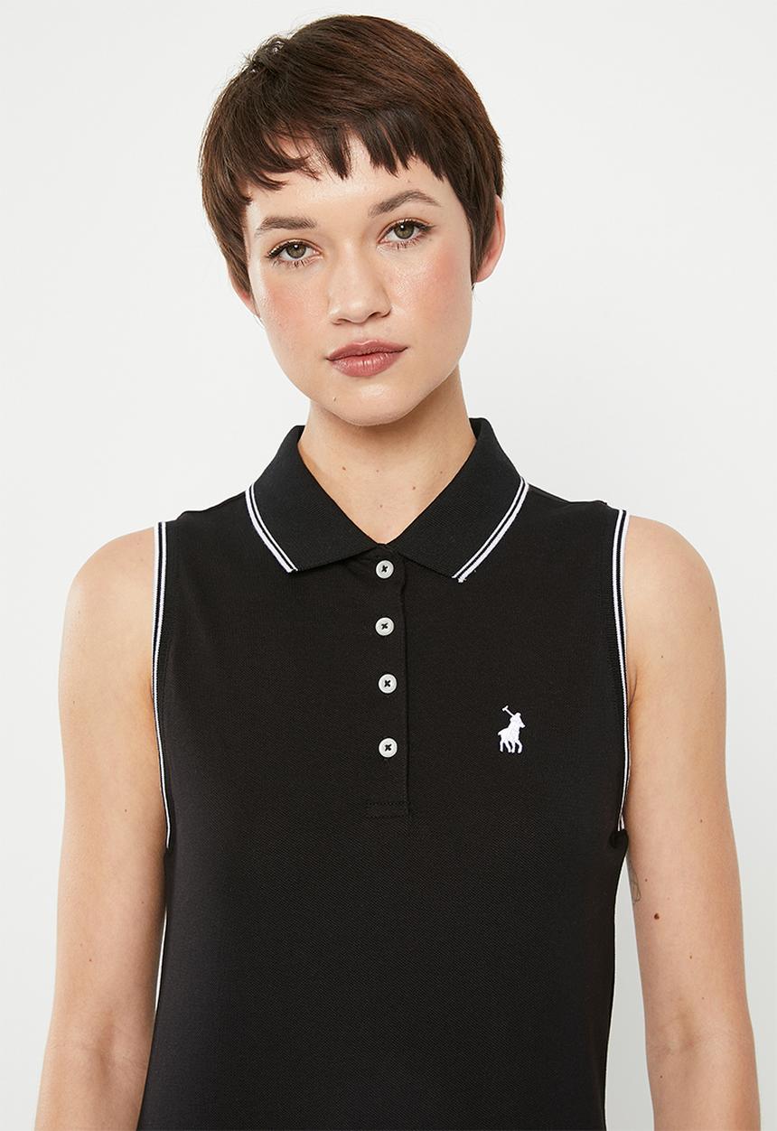 POLO - Mila sleeveless golfer - black
