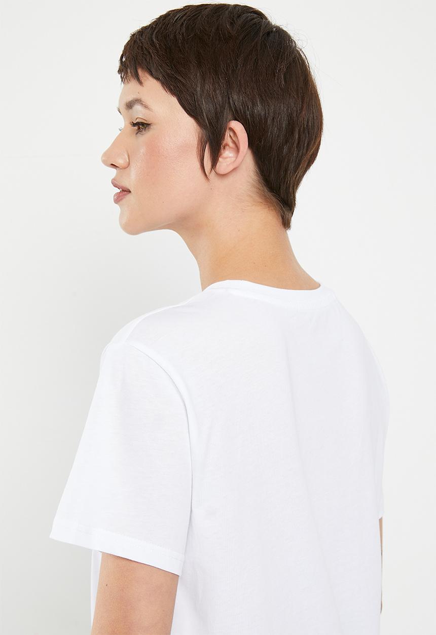 POLO - Haiden short sleeve relaxed polo logo tee - white