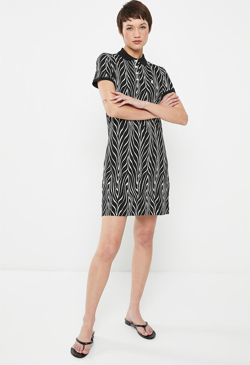 POLO - Wmn short sleeve design golfer dress - black