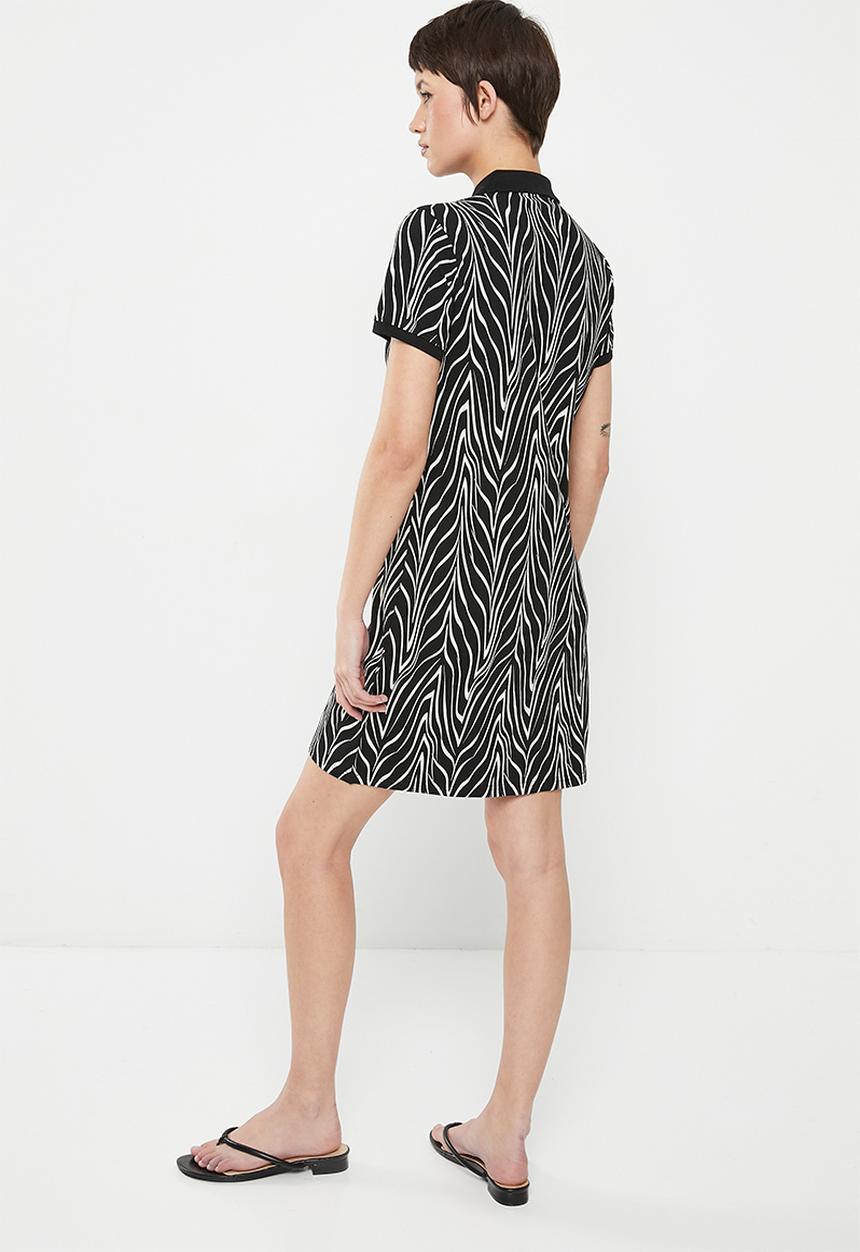 POLO - Wmn short sleeve design golfer dress - black