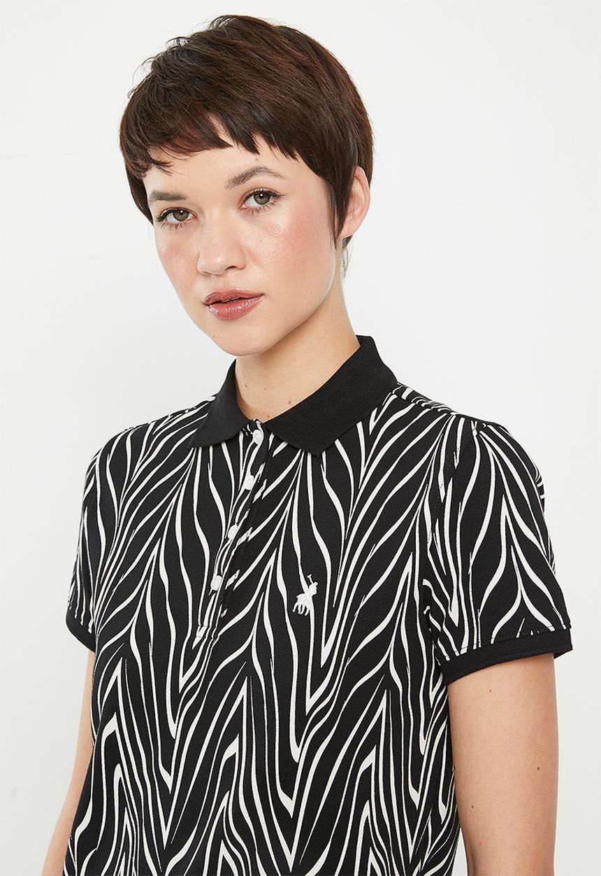 POLO - Wmn short sleeve design golfer dress - black