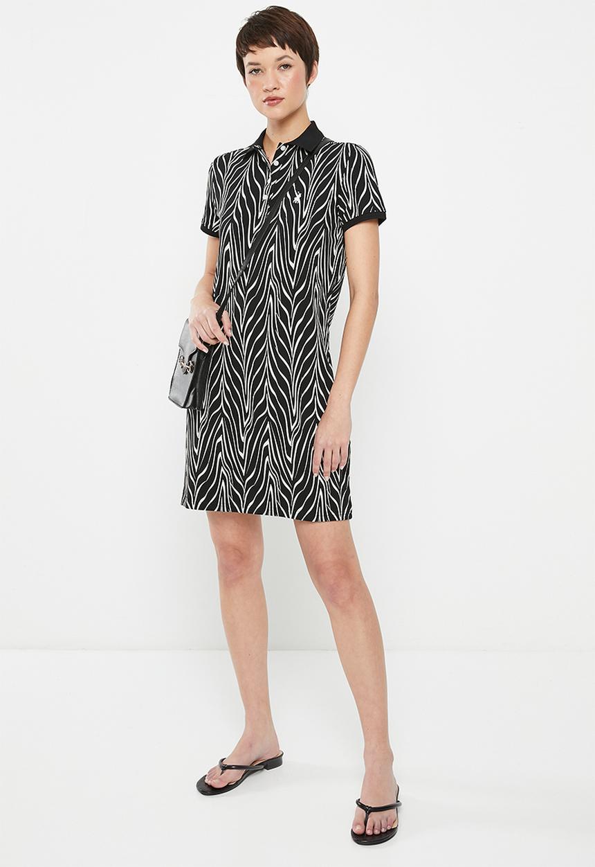 POLO - Wmn short sleeve design golfer dress - black