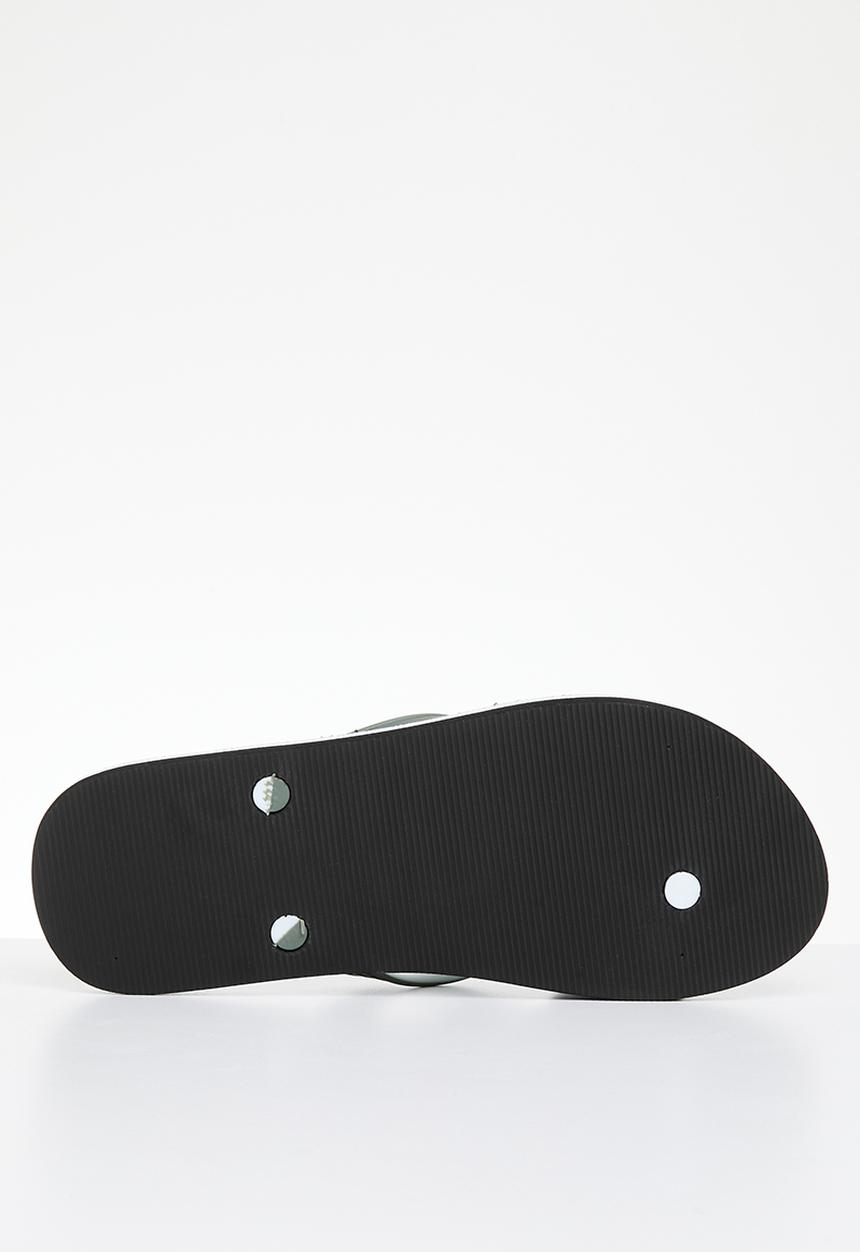 POLO - Colour block stripe flip flop - olive