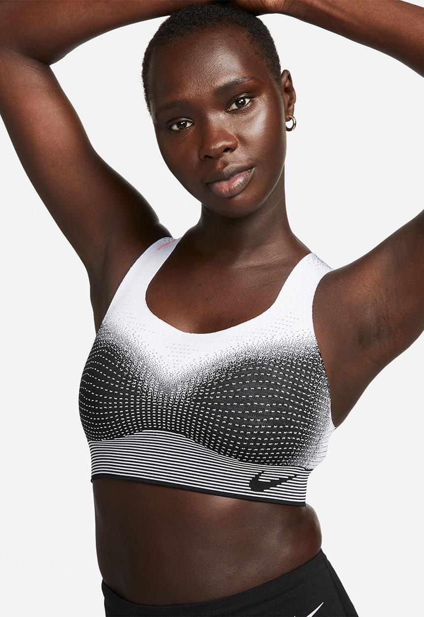 Nike - W Nike swoosh flyknit bra - black & white 
