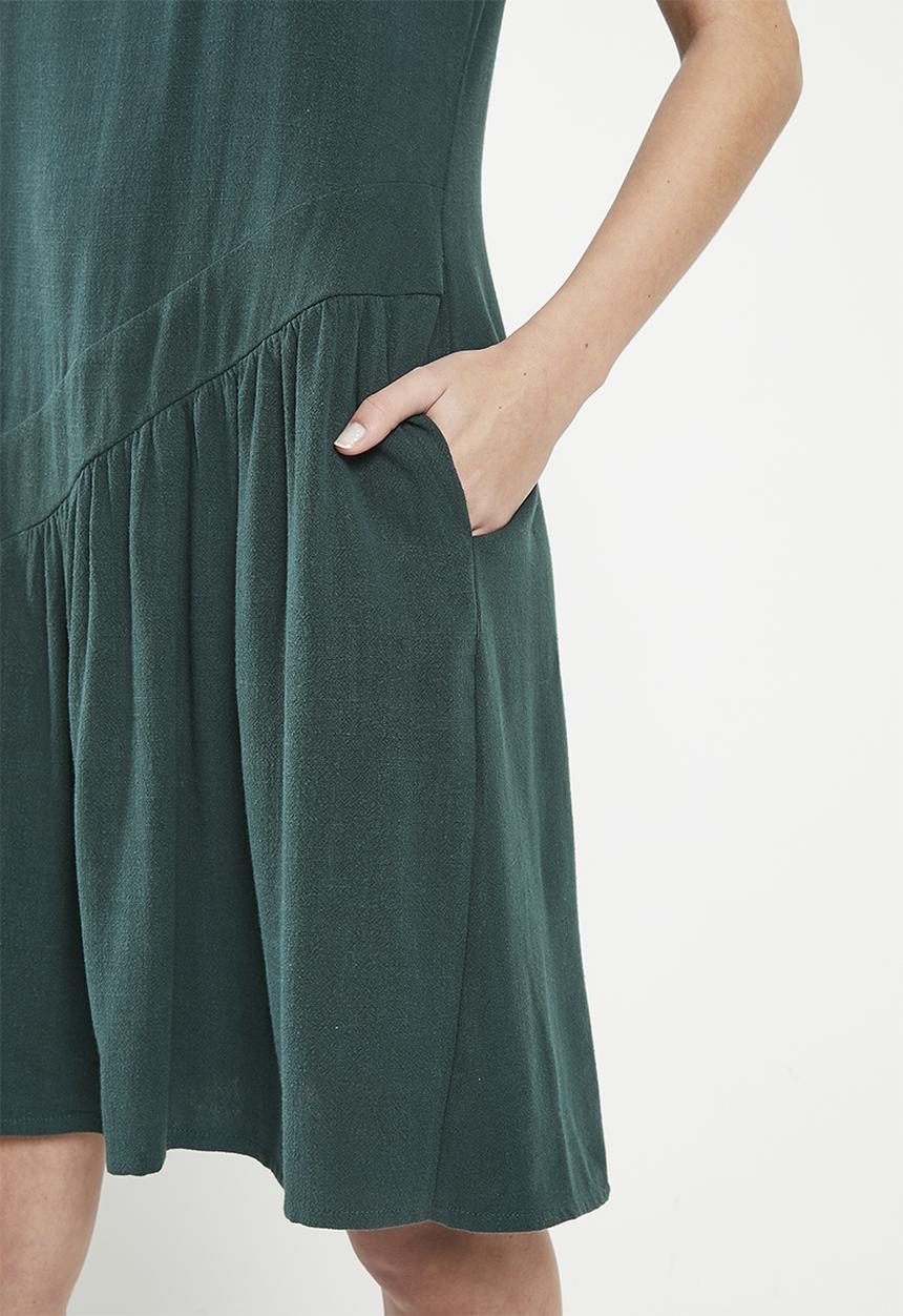 AMANDA LAIRD CHERRY - Visi - petrol slub weave