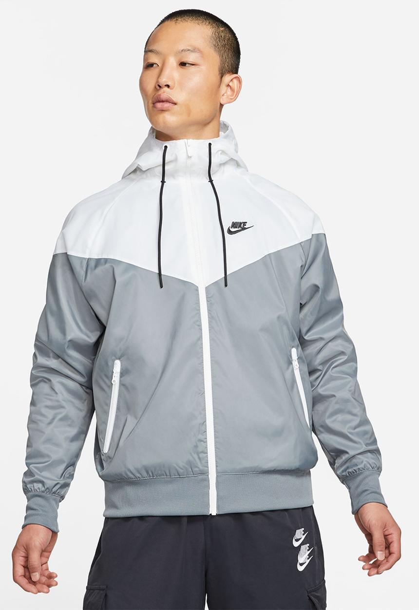 Nike - NSW  Windrunner hooded jacket.- smoke grey/white/black 