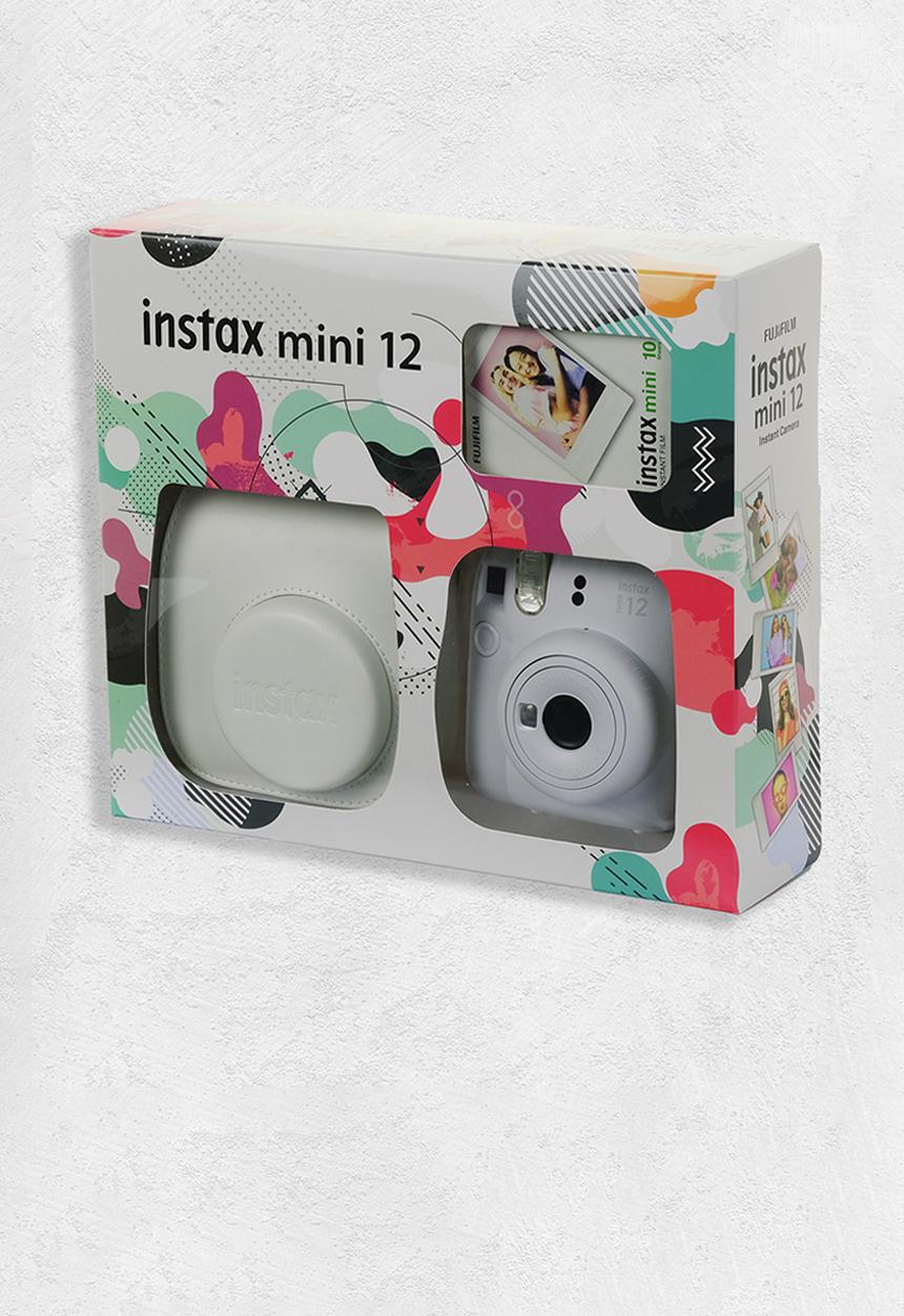 Fujifilm - Instax camera mini 12 Kit 3 cam, 1 film, case - white