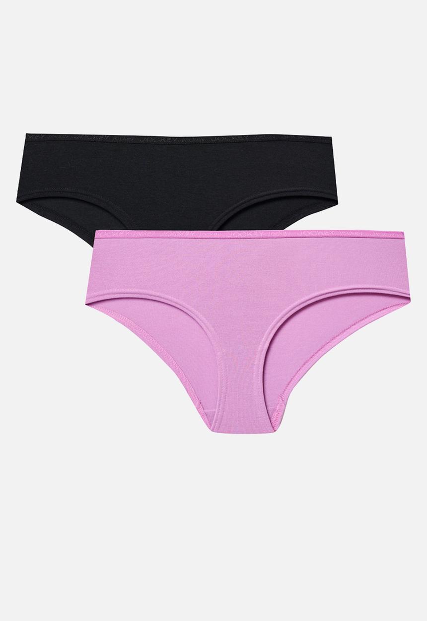 Jockey - For me 2 pack knicker - mindful mauve & black