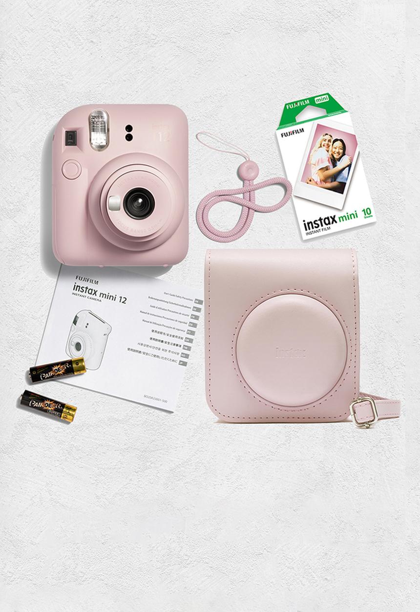 Fujifilm - Instax camera mini 12 Kit 3 cam, 1 film, case - pink