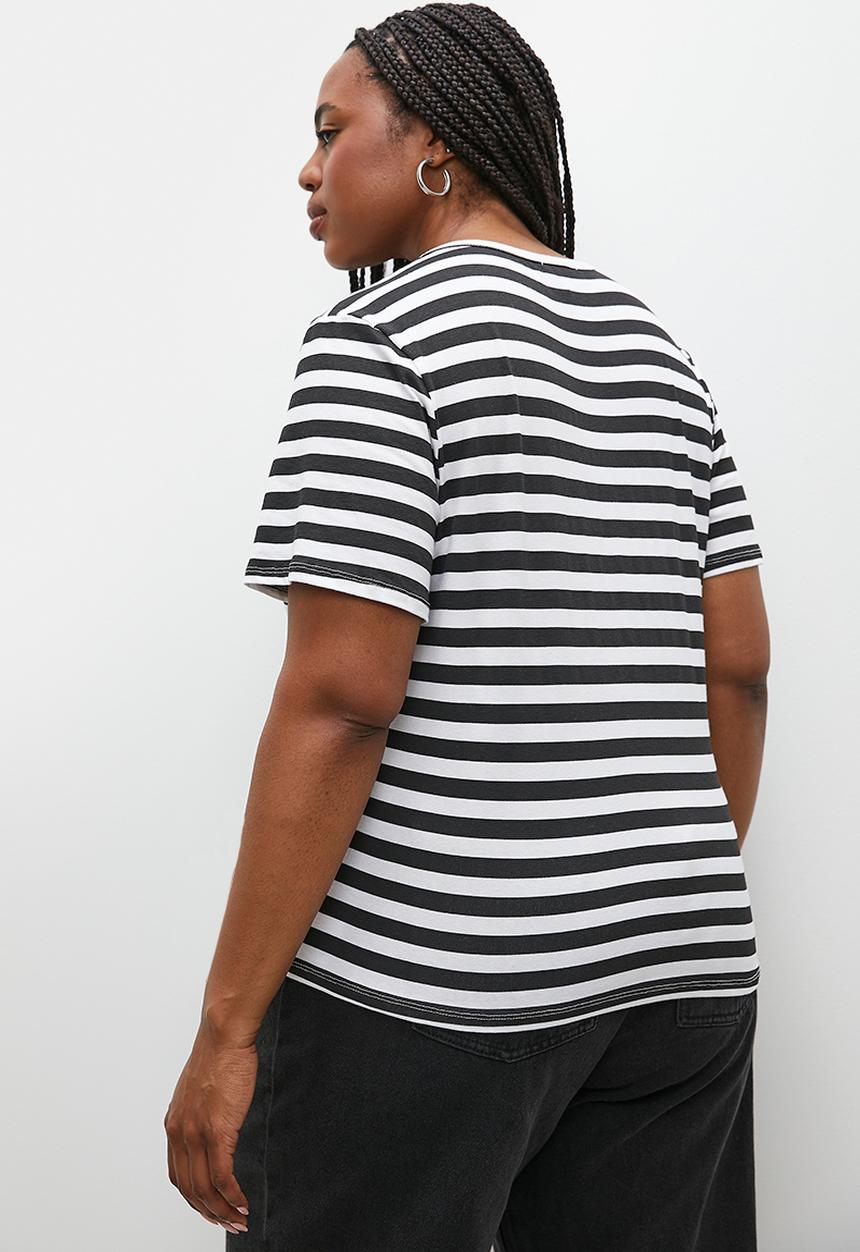 Superbalist - Basic crew tee - black & white 