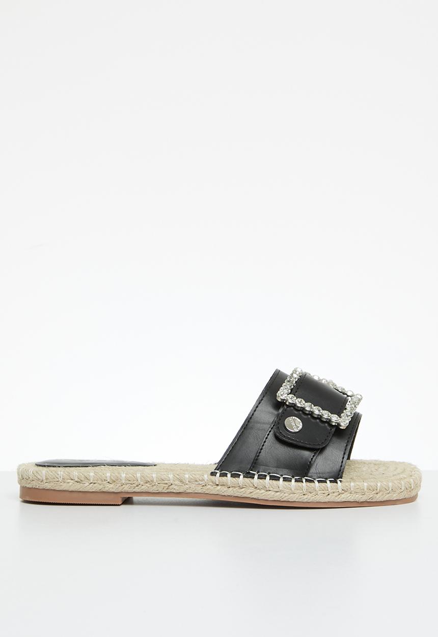 SISSY BOY - Flat espadrille with bling buckle - black