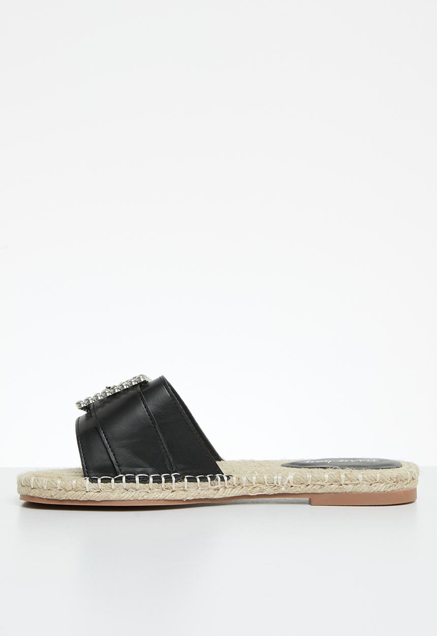 SISSY BOY - Flat espadrille with bling buckle - black