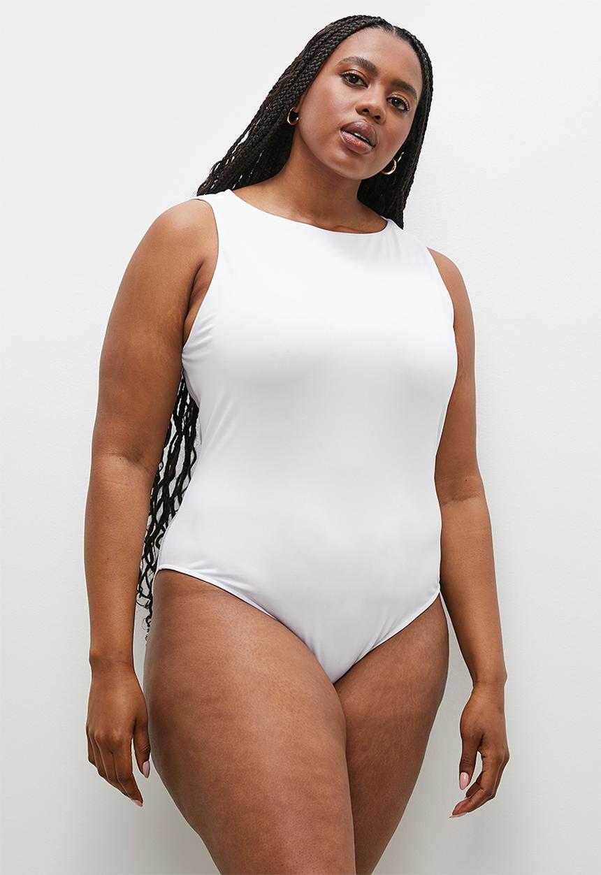 Superbalist - Single boat neck bodysuit - white