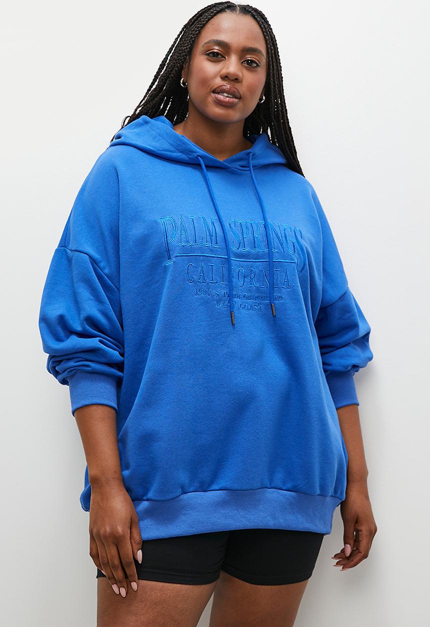 Superbalist - Slouch hood with embroidery - cobalt blue