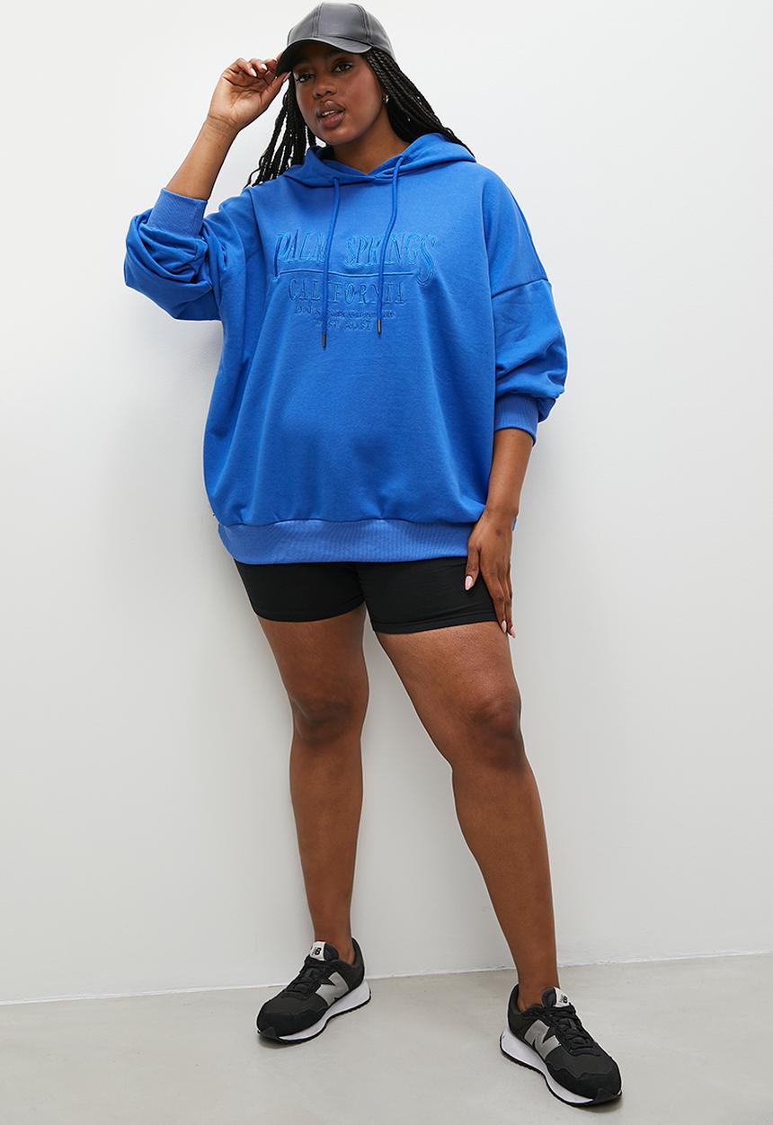 Superbalist - Slouch hood with embroidery - cobalt blue