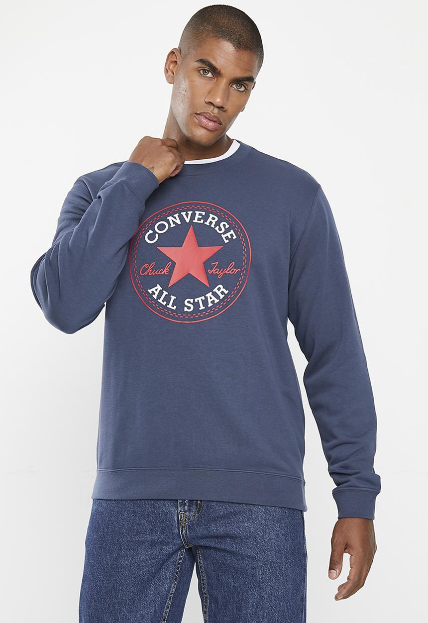 Converse - Converse go-to all star patch crew sweatshirt - blue