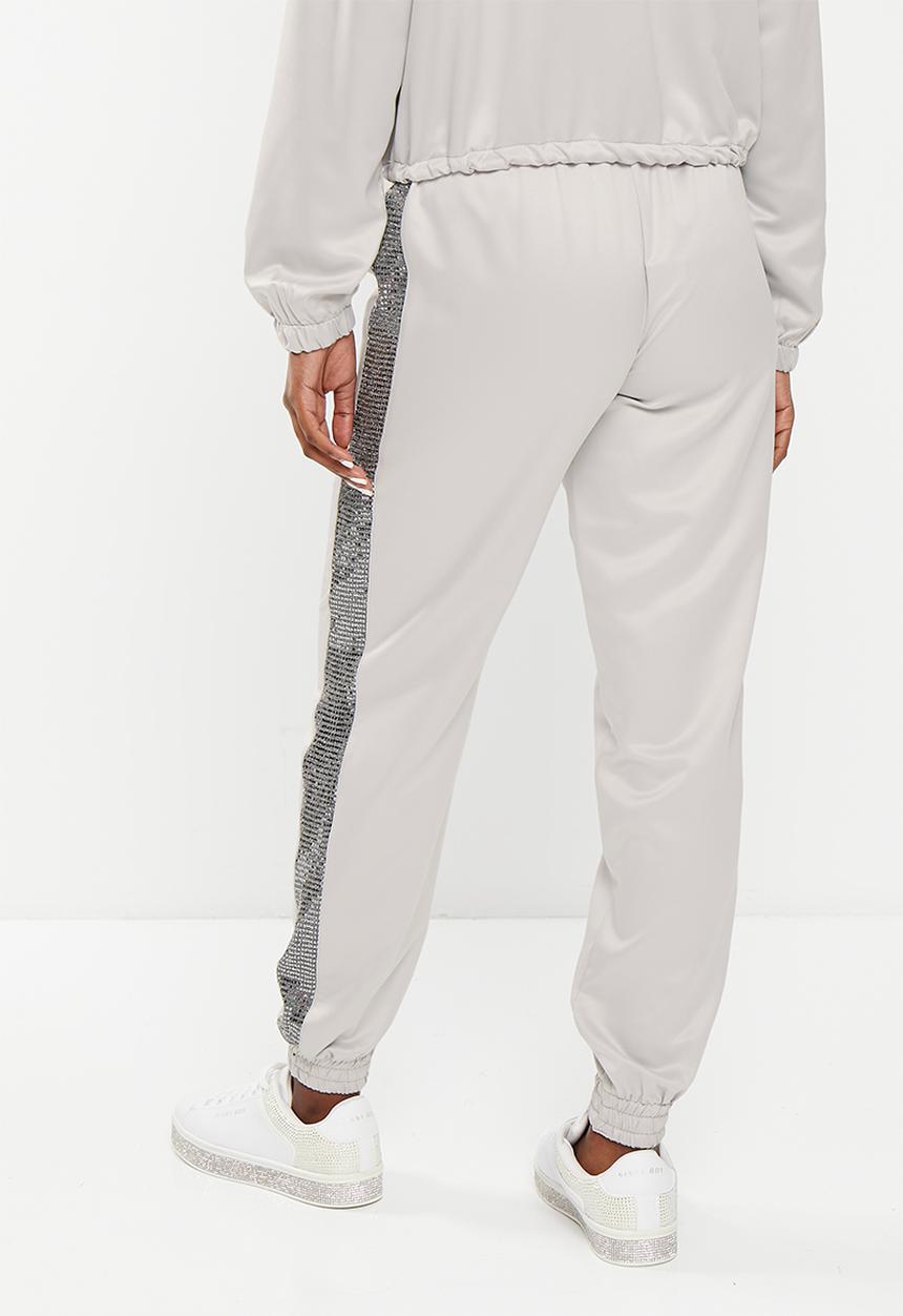 SISSY BOY - The only one: satin tracksuit pant with insets - silver