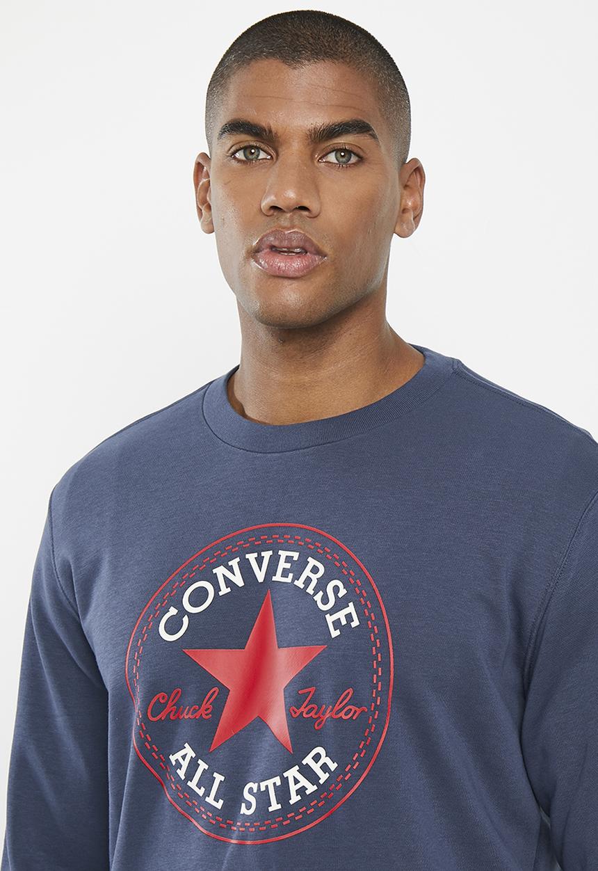 Converse - Converse go-to all star patch crew sweatshirt - blue