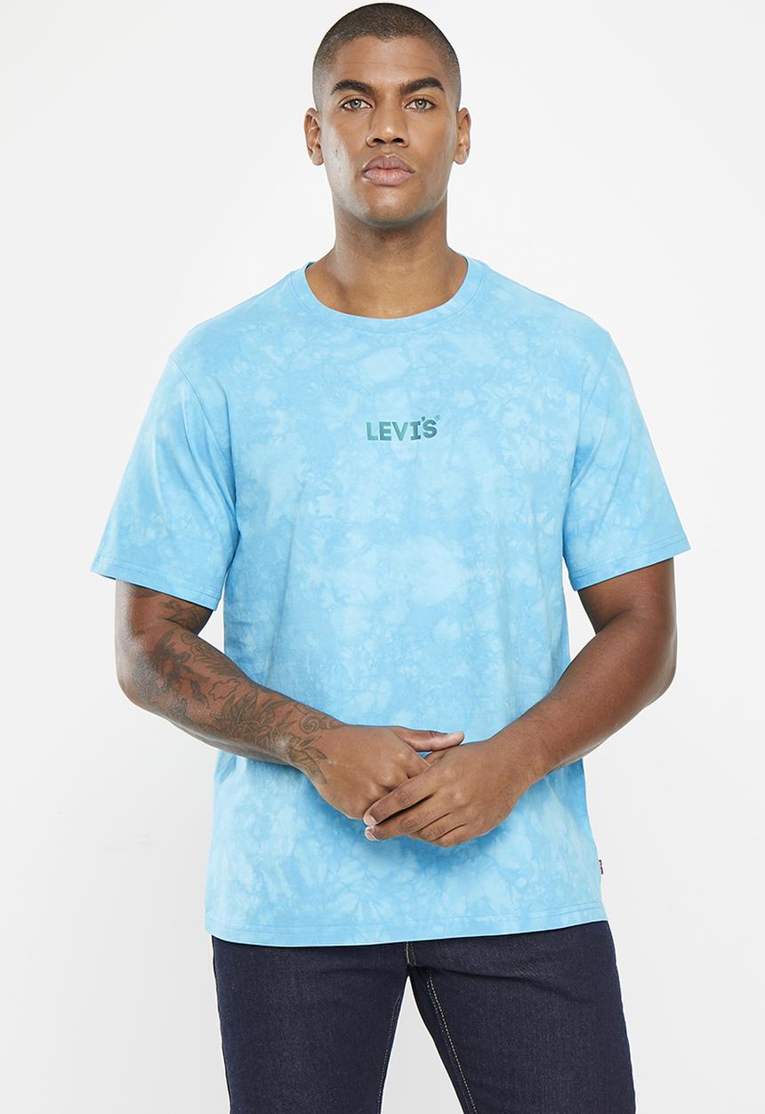 Levi’s® - Short sleeve relaxed fit tee - headline logo wash blue mist gd 
