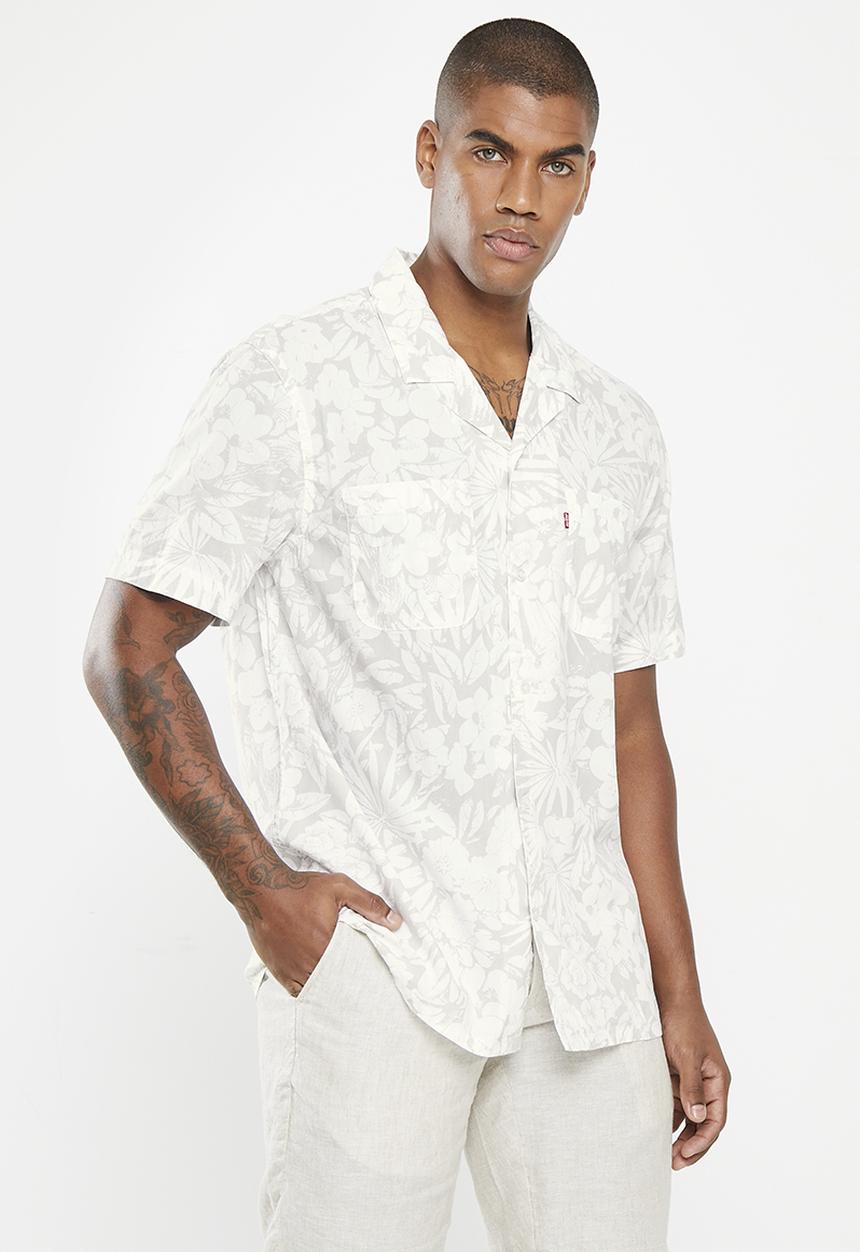 Levi’s® - Short sleeve classic camper - block print tropical quiet gray 