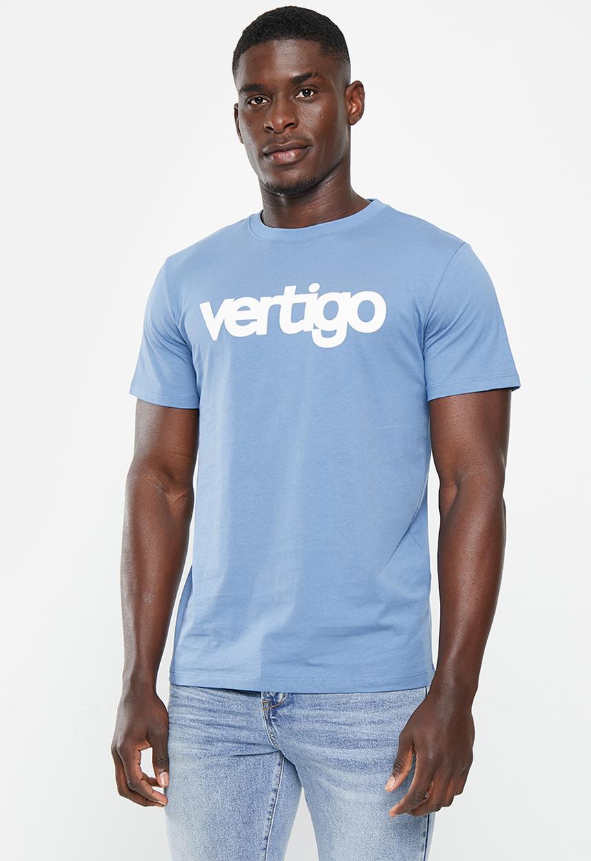 Vertigo - Mens vertigo core enzyme washed tee short sleeve - coronet blue