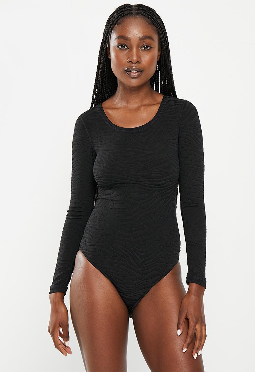 Lizzy - Skyelar long sleeve full body rashie swimsuit - black zebra stripe