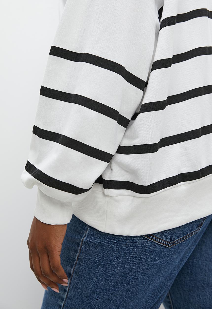 Superbalist - Stripe crew neck -  black & white