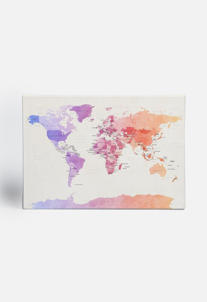 artPause - Watercolour Political Map of the World 1