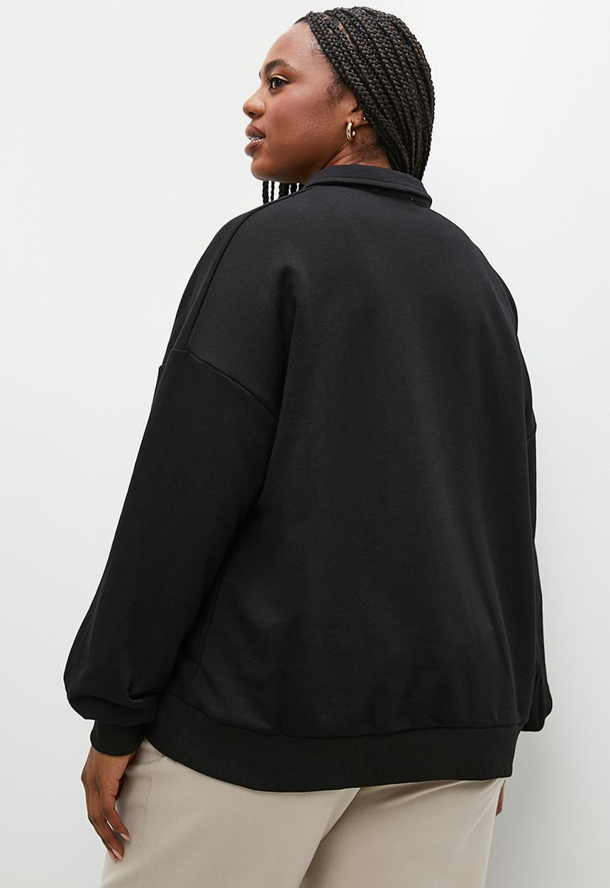 Superbalist - Half zip sweat -  black