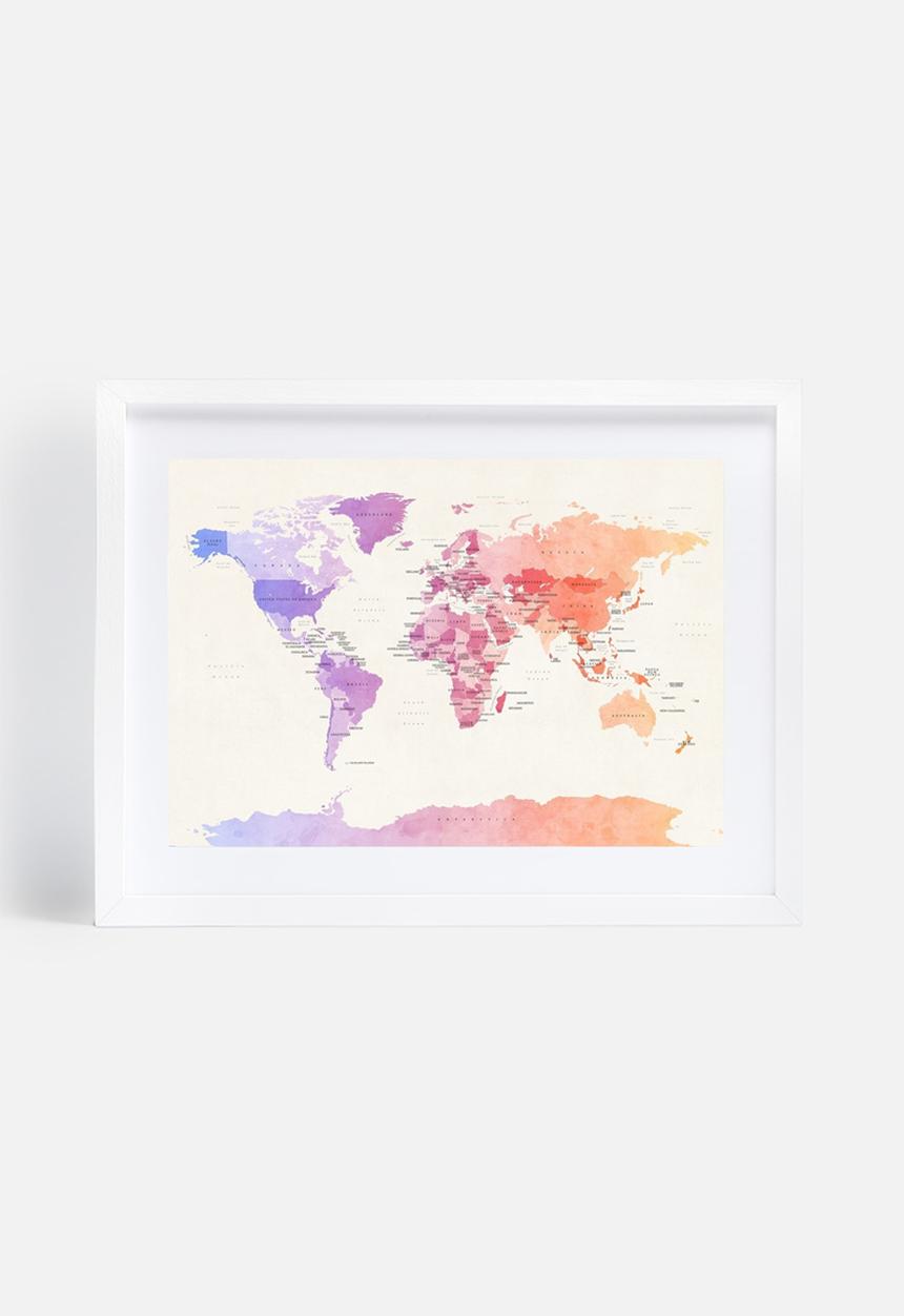 artPause - Watercolour Political Map of the World 1