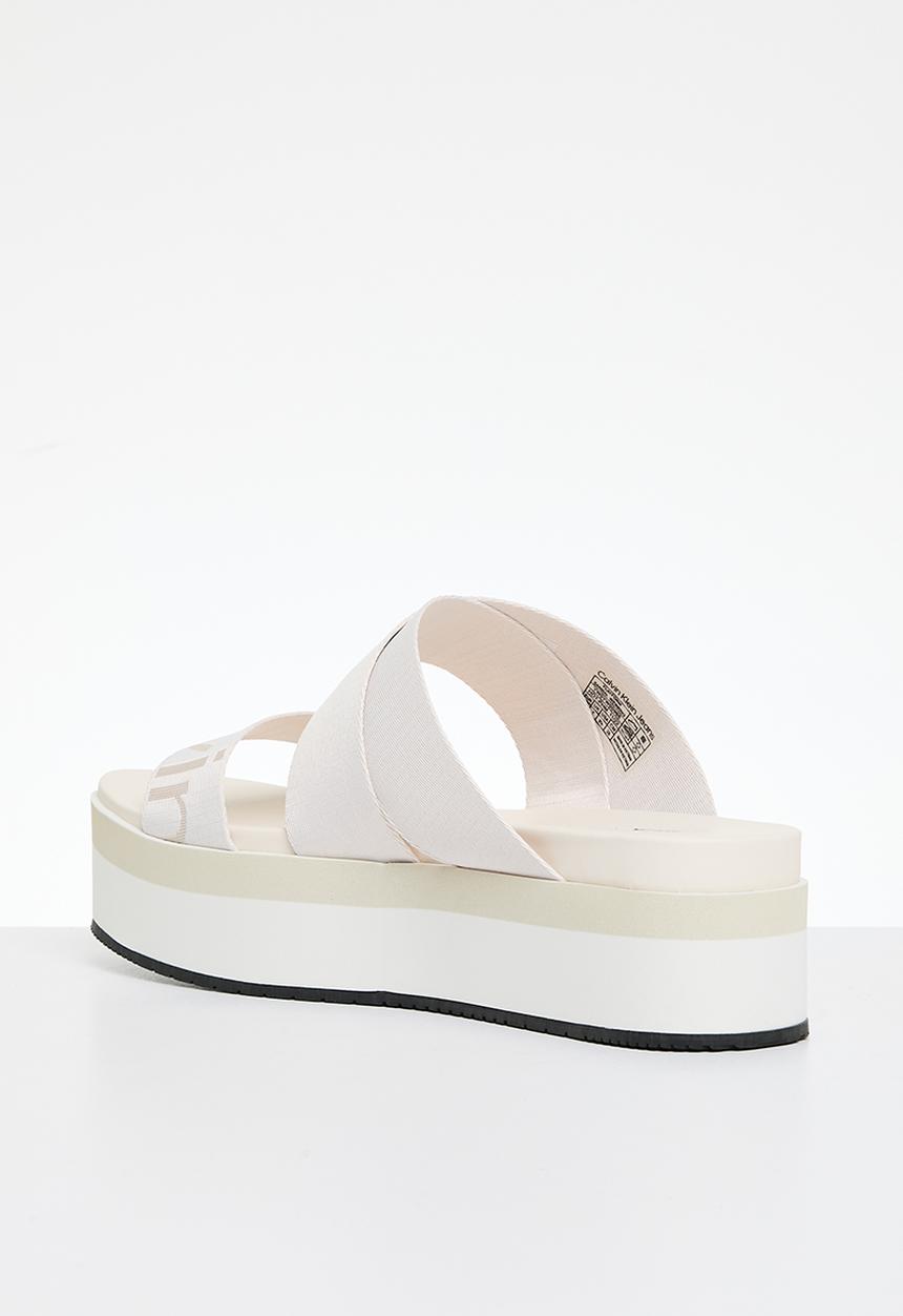 Calvin Klein - Flatform sandal webbing - ancient white