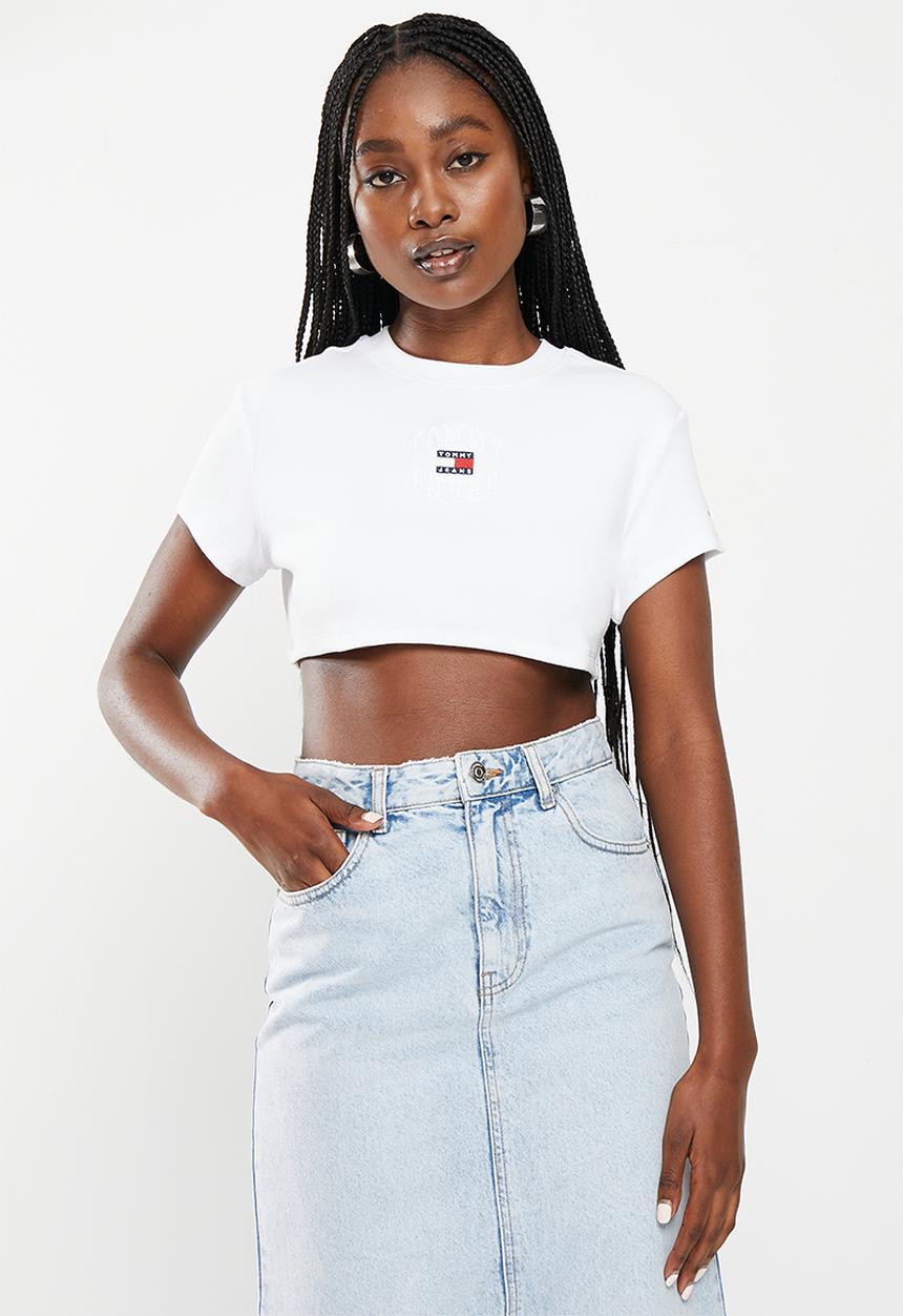 Tommy Hilfiger - Tjw ultr crop tj mirror tee - white