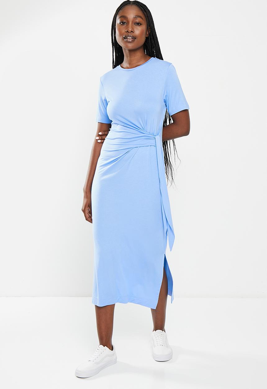 Tommy Hilfiger - Vis/ea crew neck knot midi drs short sleeve - vessel blue