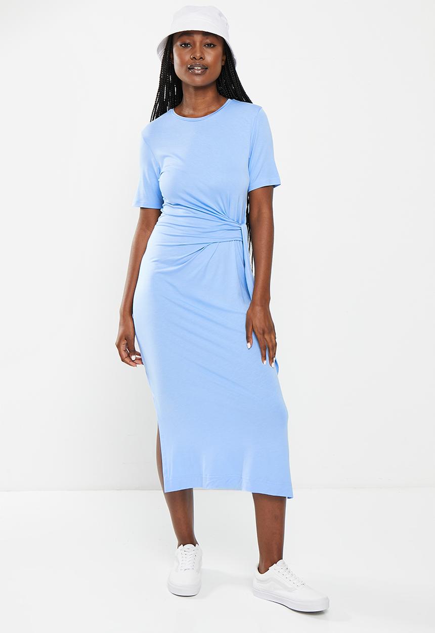 Tommy Hilfiger - Vis/ea crew neck knot midi drs short sleeve - vessel blue