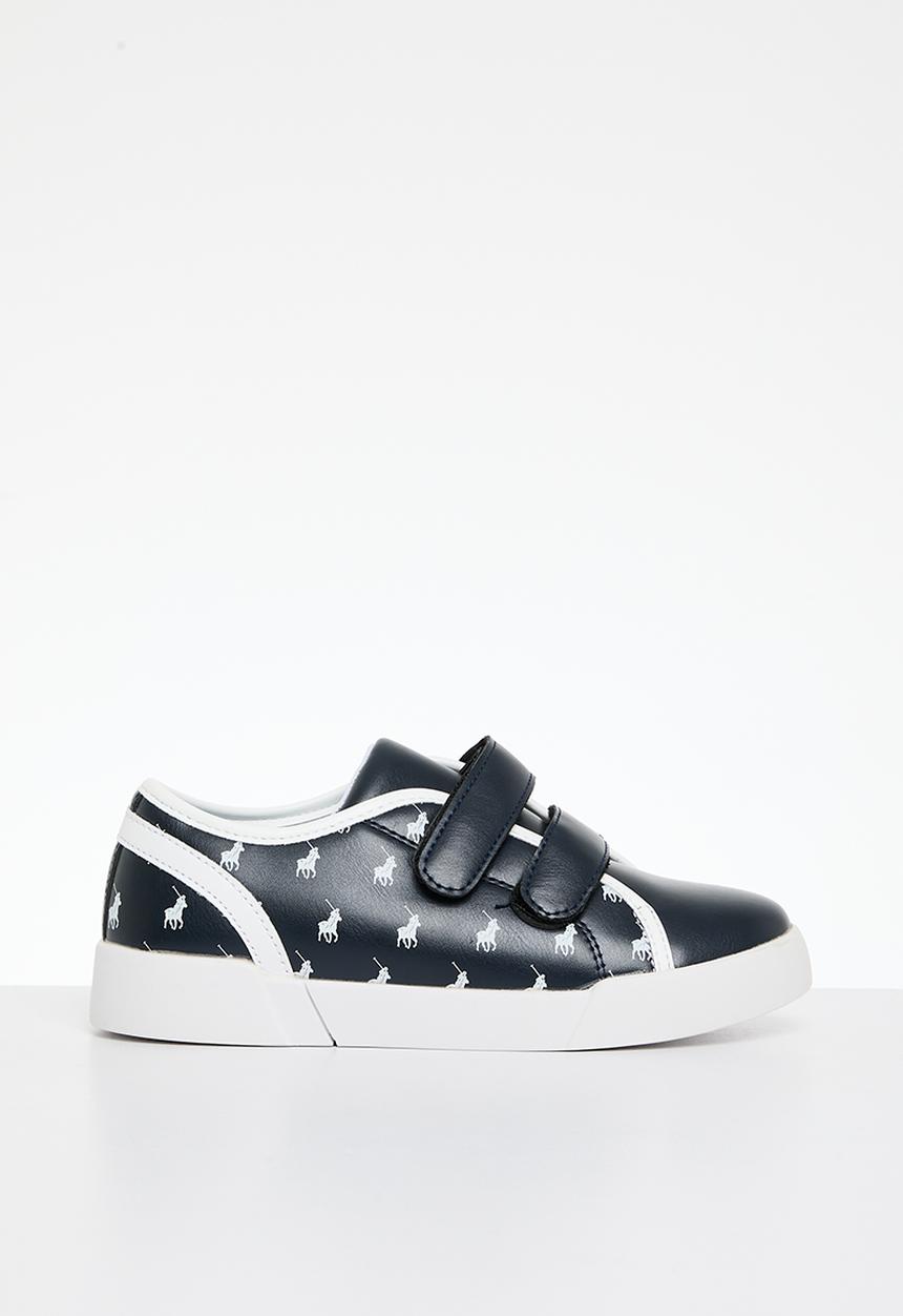 POLO - Youths contrast piping velcro sneaker - navy