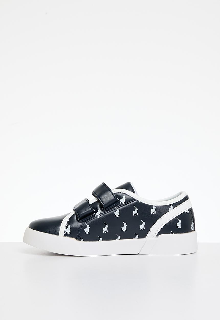 POLO - Youths contrast piping velcro sneaker - navy