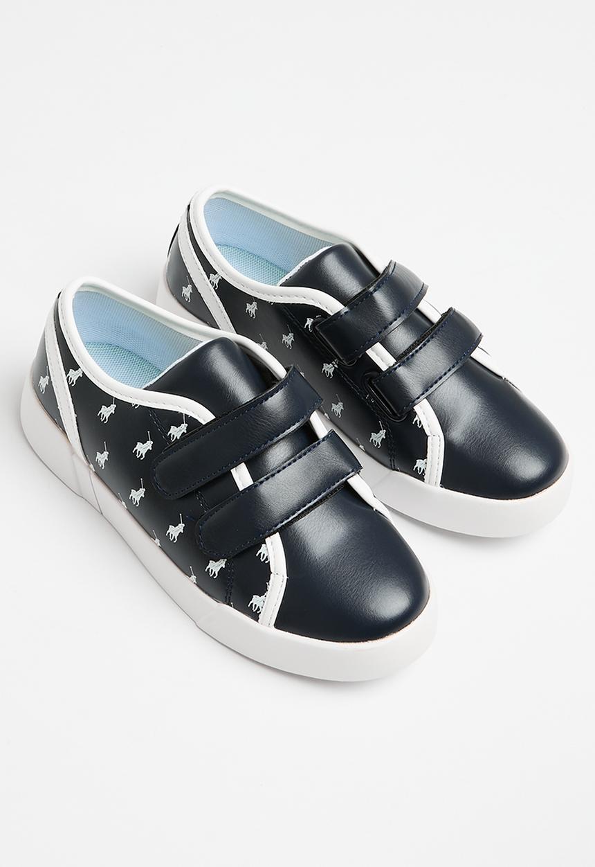 POLO - Youths contrast piping velcro sneaker - navy