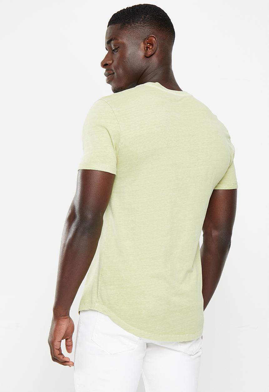 POLO - Mens pjc overdyed short sleeve Tee - stone