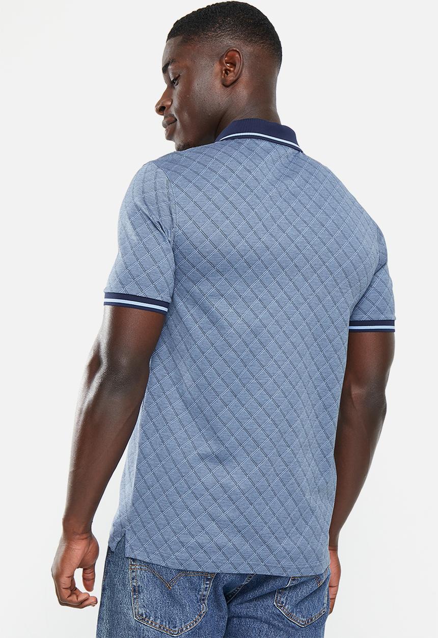 Pringle of Scotland - Pringle ostin mercerised golfer - mid blue