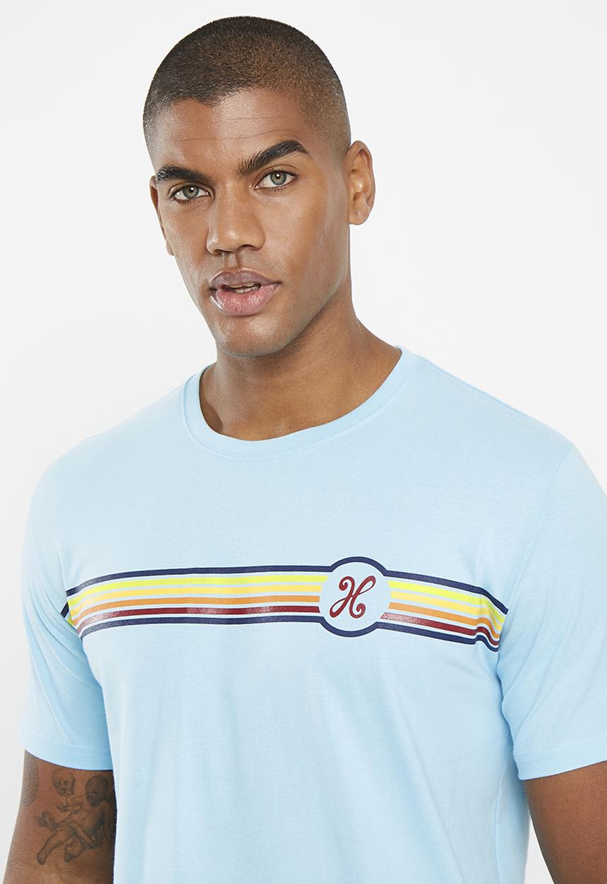 Holmes Bro's - Holmes stripes tee - mid blue