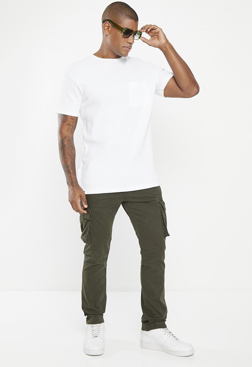 Aca Joe - Mens aca joe pigment dyed canvas cargo pants - rifle green