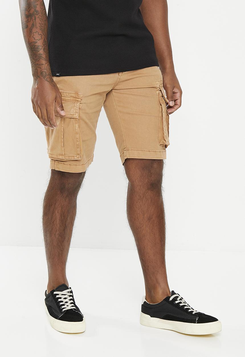 Aca Joe - Mens aca joe pigment dyed canvas cargo short - sand