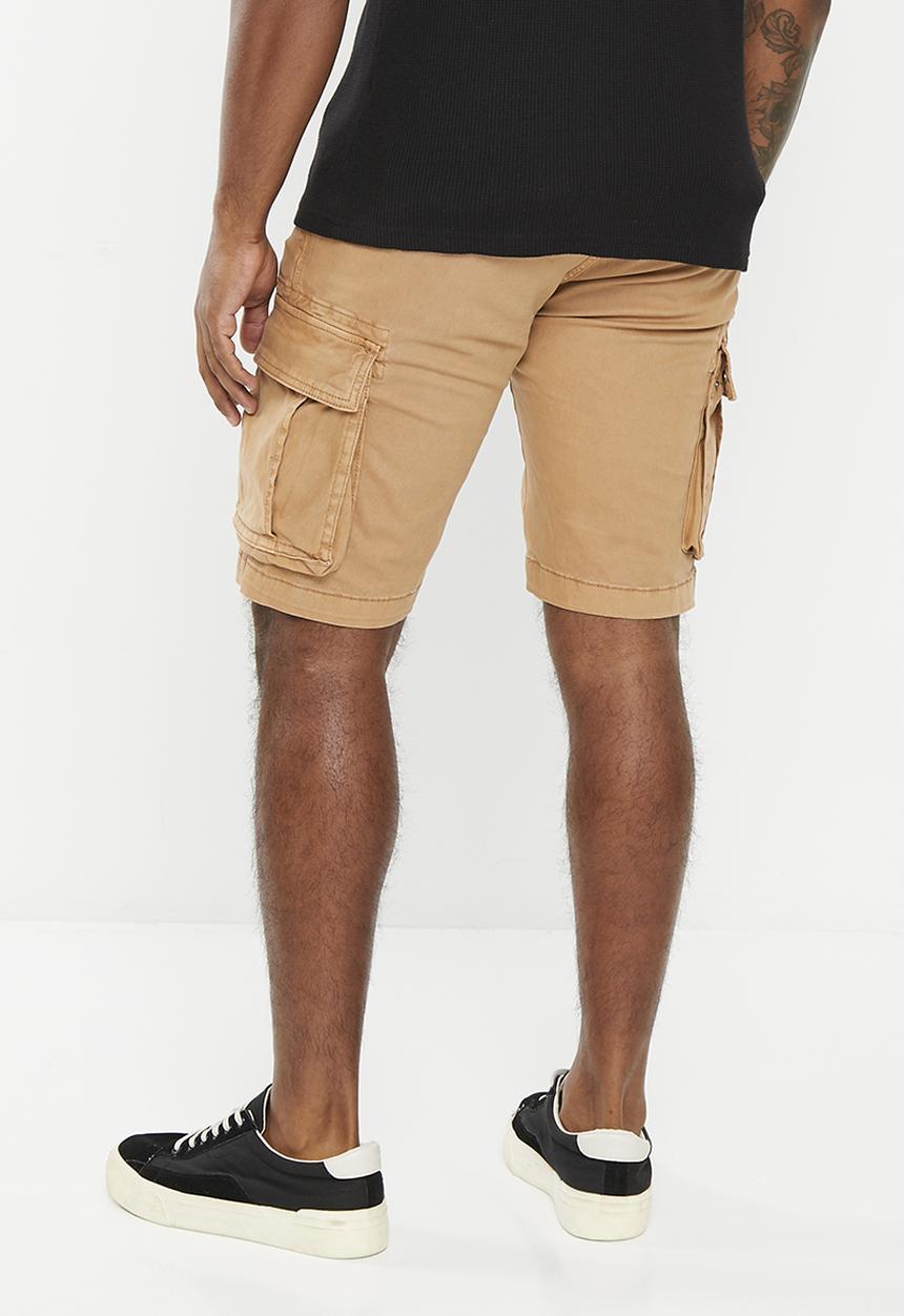 Aca Joe - Mens aca joe pigment dyed canvas cargo short - sand