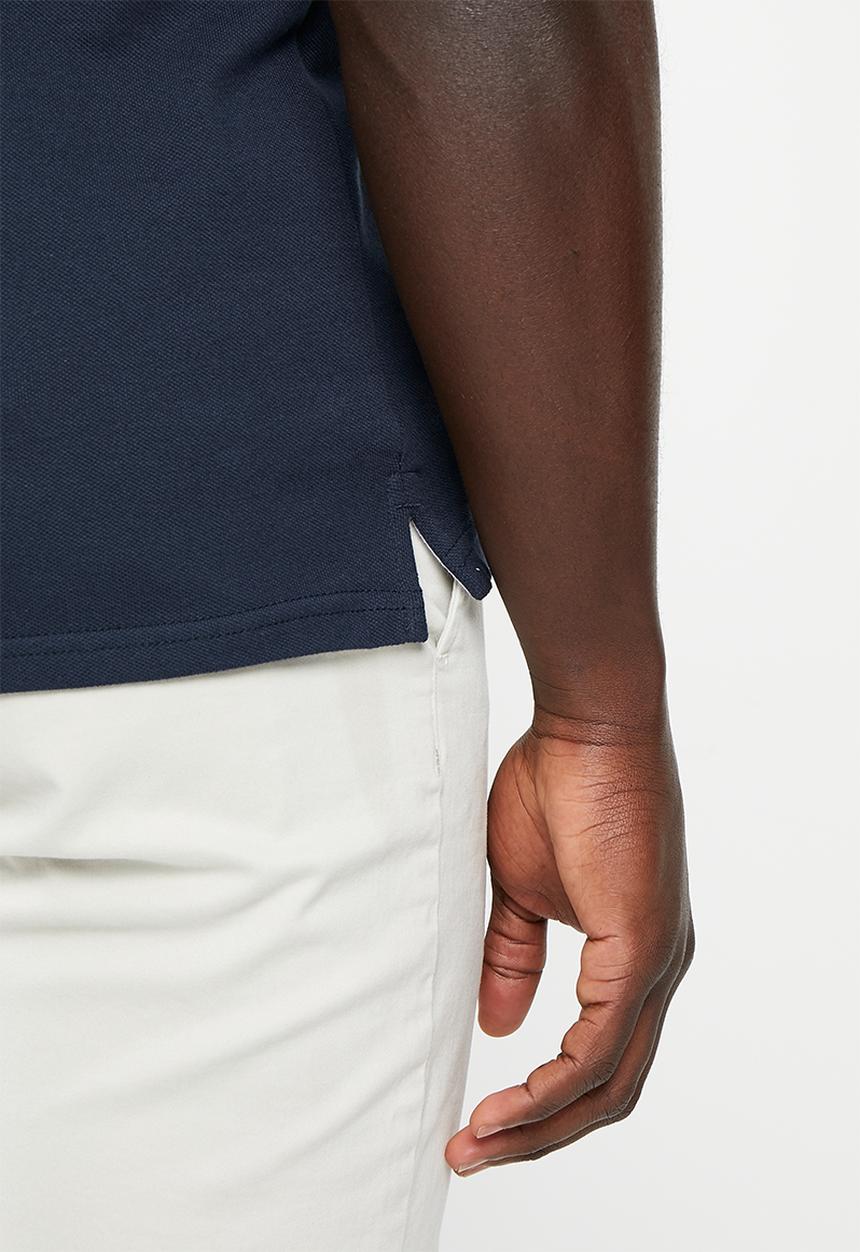 POLO - Mens plain logo short sleeve golfer - navy