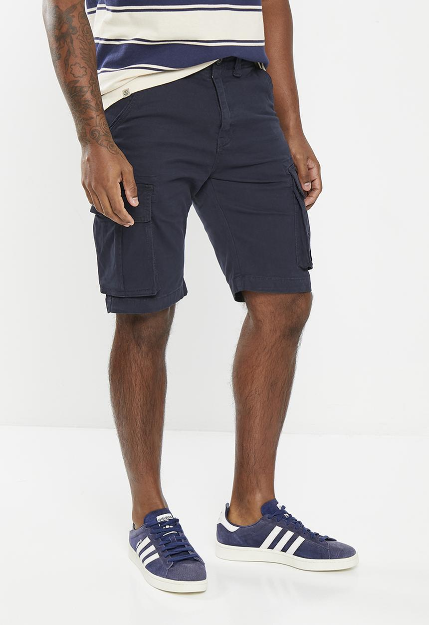 Aca Joe - Mens aca joe pigment dyed canvas cargo short - Ink